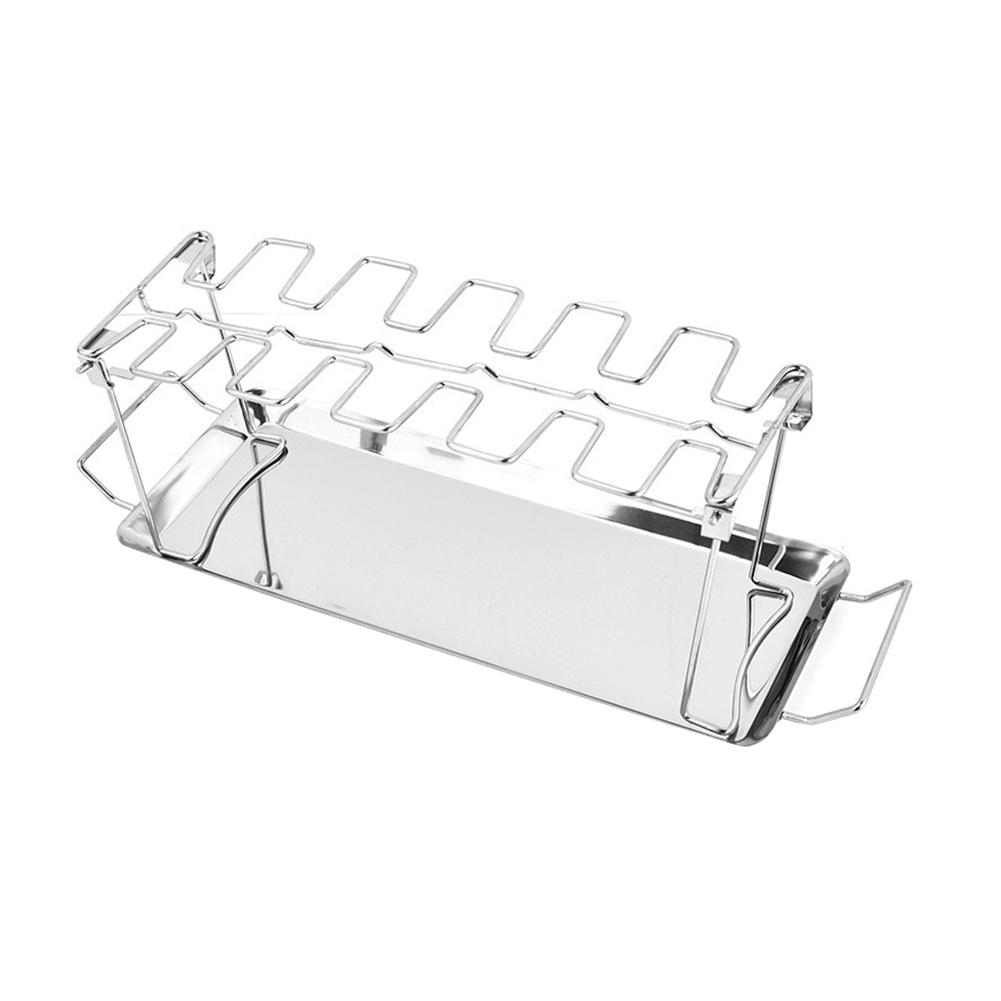 Suport pentru pulpe de pui, antiaderent, pentru grătar, BBQ, grătar, raft pentru coaste, suport pentru picioare de pui din oțel inoxidabil, W3Y0