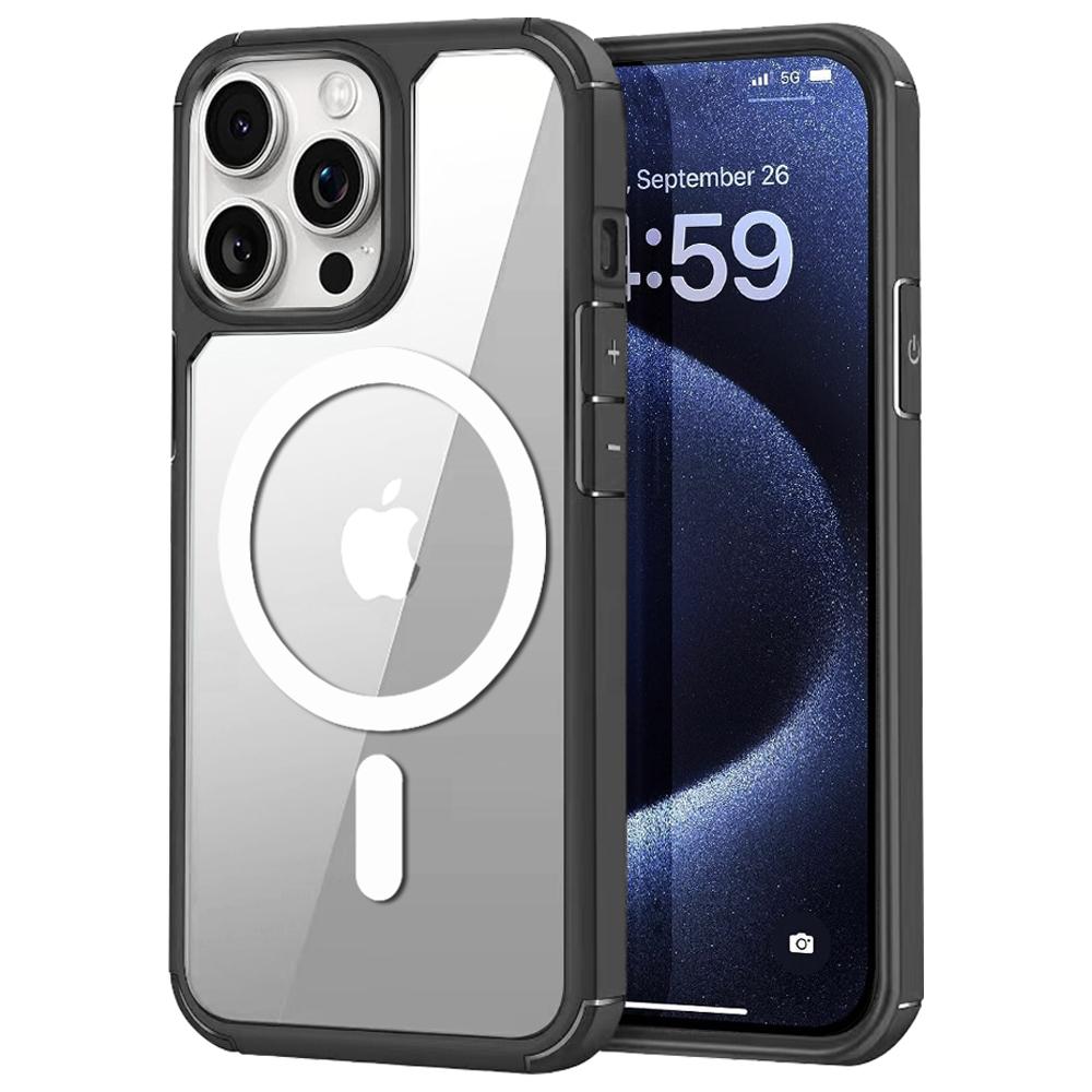 For iPhone 13 Pro Max Magnetic Case TPU+Acrylic Phone Back Cover Compatible with MagSafe