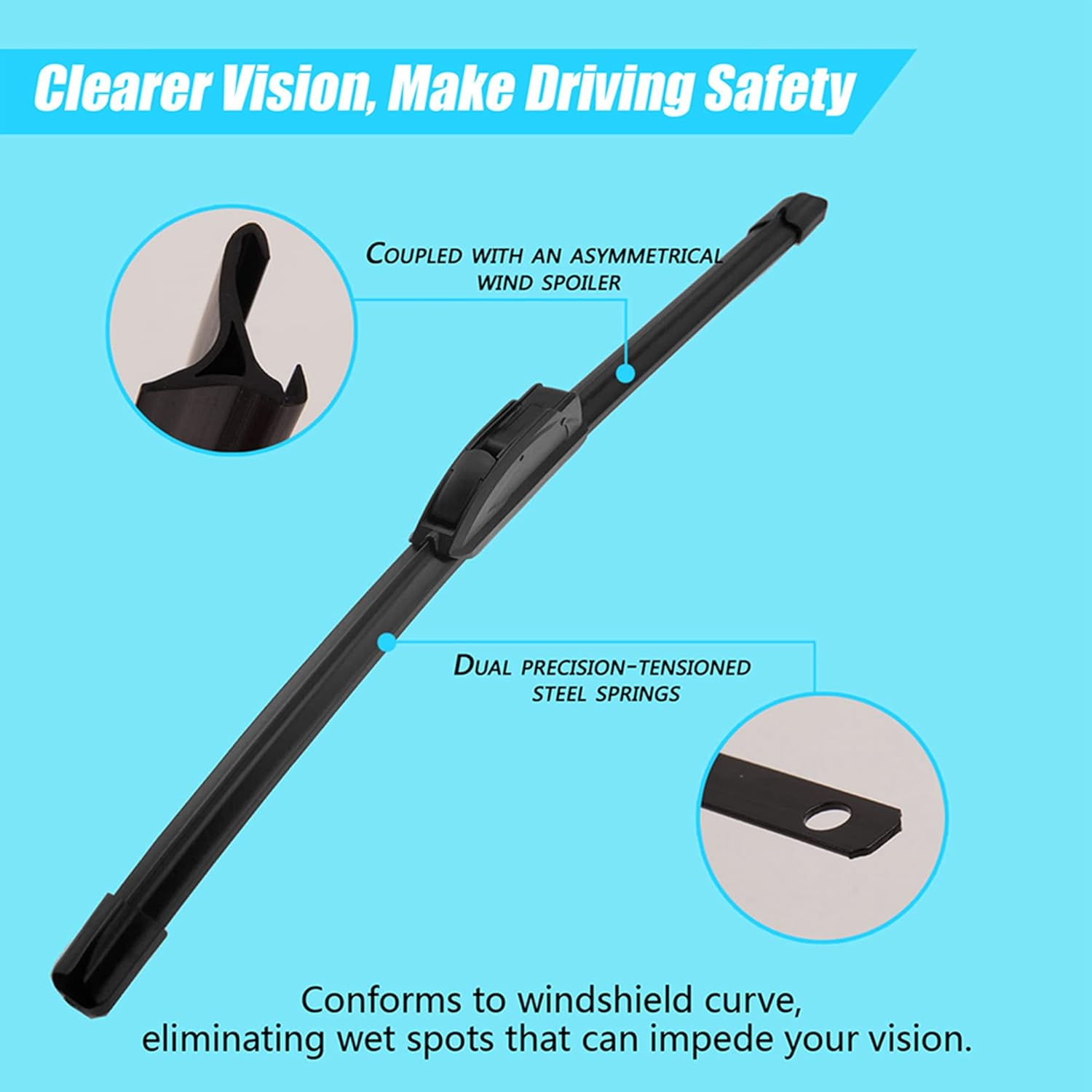 

Universal soft rubber Non Boneless Car wipers Mute Car Front Windshield Wiper Multifunctional Double Rubber Strip Car Wiper 14inch 350mm