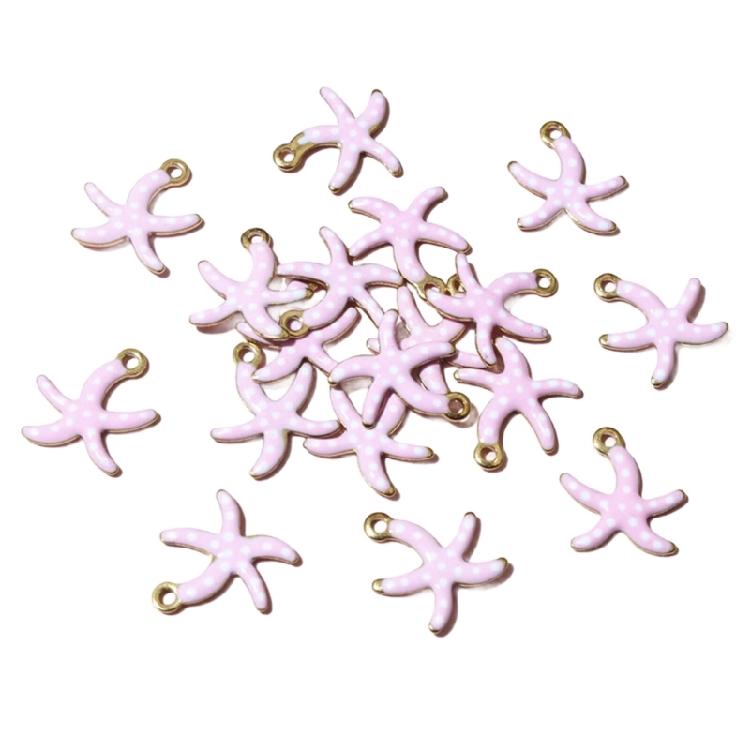 20PCS Colorful Starfish Pendant Unique Star Necklace Pendant Stainless Steel Texture for Home Decors and Own Collection