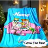 Custom Name Magical Adventure OddParents Blanket  Ideal Bedding Blanket Perfect for Travel, Camping, Living Rooms, Sofas, Fan Christmas Gift