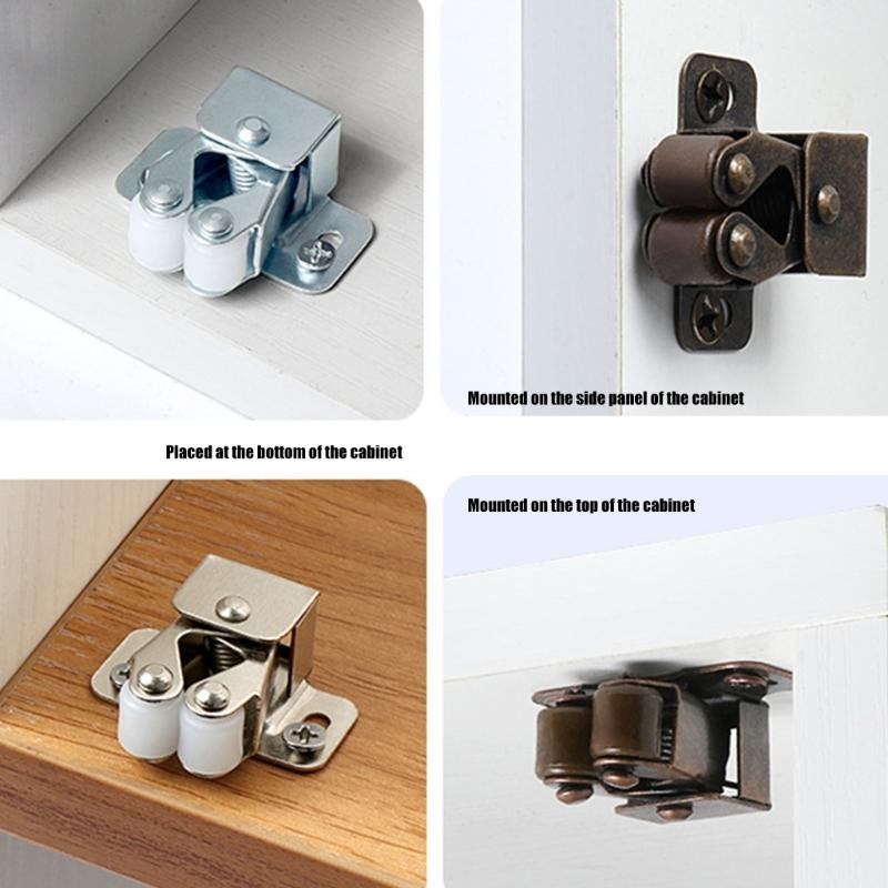 15set Double Roller Cabinet Lock Latches Furniture Catches Cupboard Door Double Roller Catches Furniture Hardware
