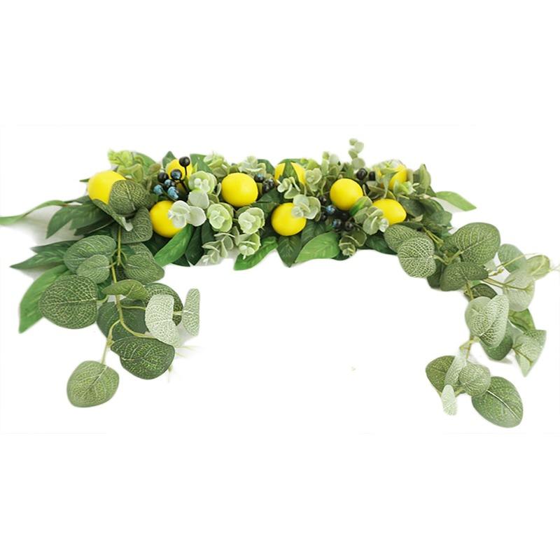 

Имитация дверной перемычки, цветочный венок, дверные украшения, лимонное украшение для стены, искусственное растение зелёный