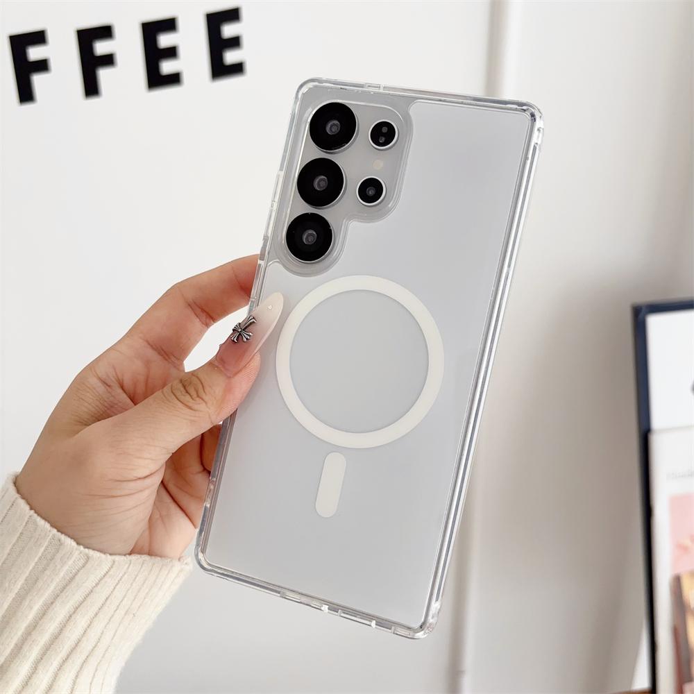 

For Samsung Galaxy S26 Ultra S25 S24 S23 S22 Ultra Plus A36 For Magsafe Magnetic PC Case Wireless Charge Shockproof Armor Cover Galaxy S26