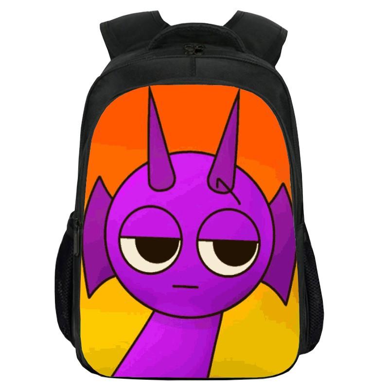 Printed Rhythm Box Sprunki Double-Layer Schoolbag, Cartoon Diy Student Computer Backpack, Backpack For Men