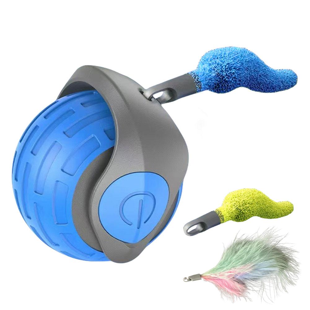Cat Interactive Ball Toys Rechargeable Smart Pet Electric Toy 2 Modes Dog Cat Training Imitate Mouse Cat Training Teaser Cat Toy