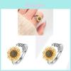 Sunflower Theme Copper Ring With Spin Function For Bridal Or Festival Gift