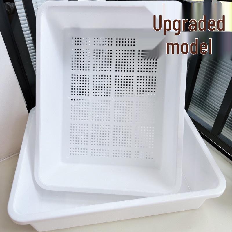 Upgraded XL Double-Layer Cat Litter Box with Turtle Design & Isolation Basin