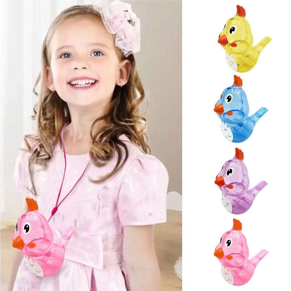 New with Lanyard Water Bird Whistle Add Water Multicolor Warble Whistle Bathtime Musical Toy Musical Instrument