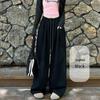 2025 Spring Women's High Waist Loose Wide-Leg Cotton Pants with Drawstring