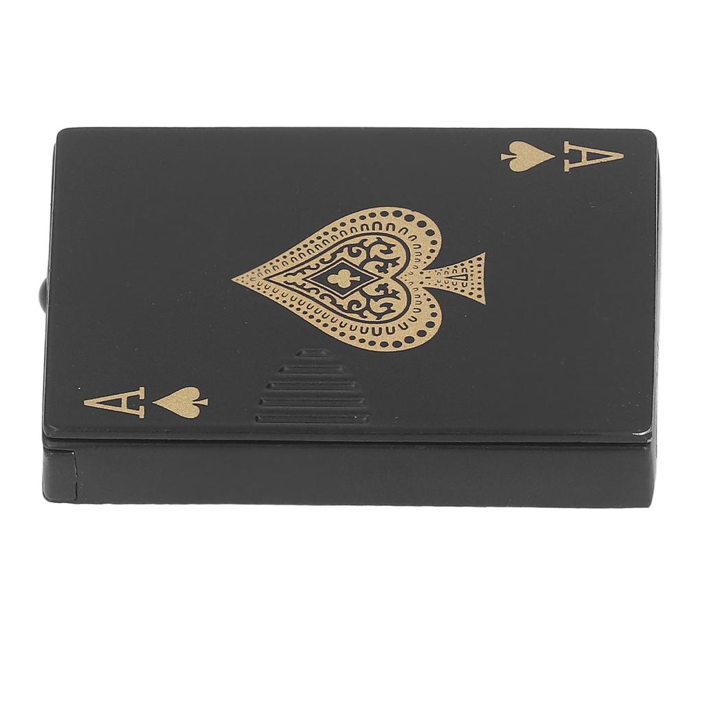 Poker Lighter Windproof UV Light Zinc Alloy Refillable Cigar Cigarette Lighter for Men Women Black