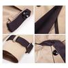 Women Trench Coat OL Commuter Style Double Breasted Color Matching Windbreaker Autumn Winter Long Overcoat Streetwear