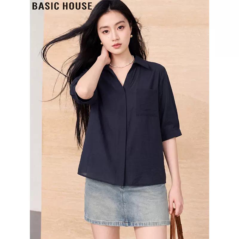 Basic House Women s Lightweight Short-Sleeve Shirt L