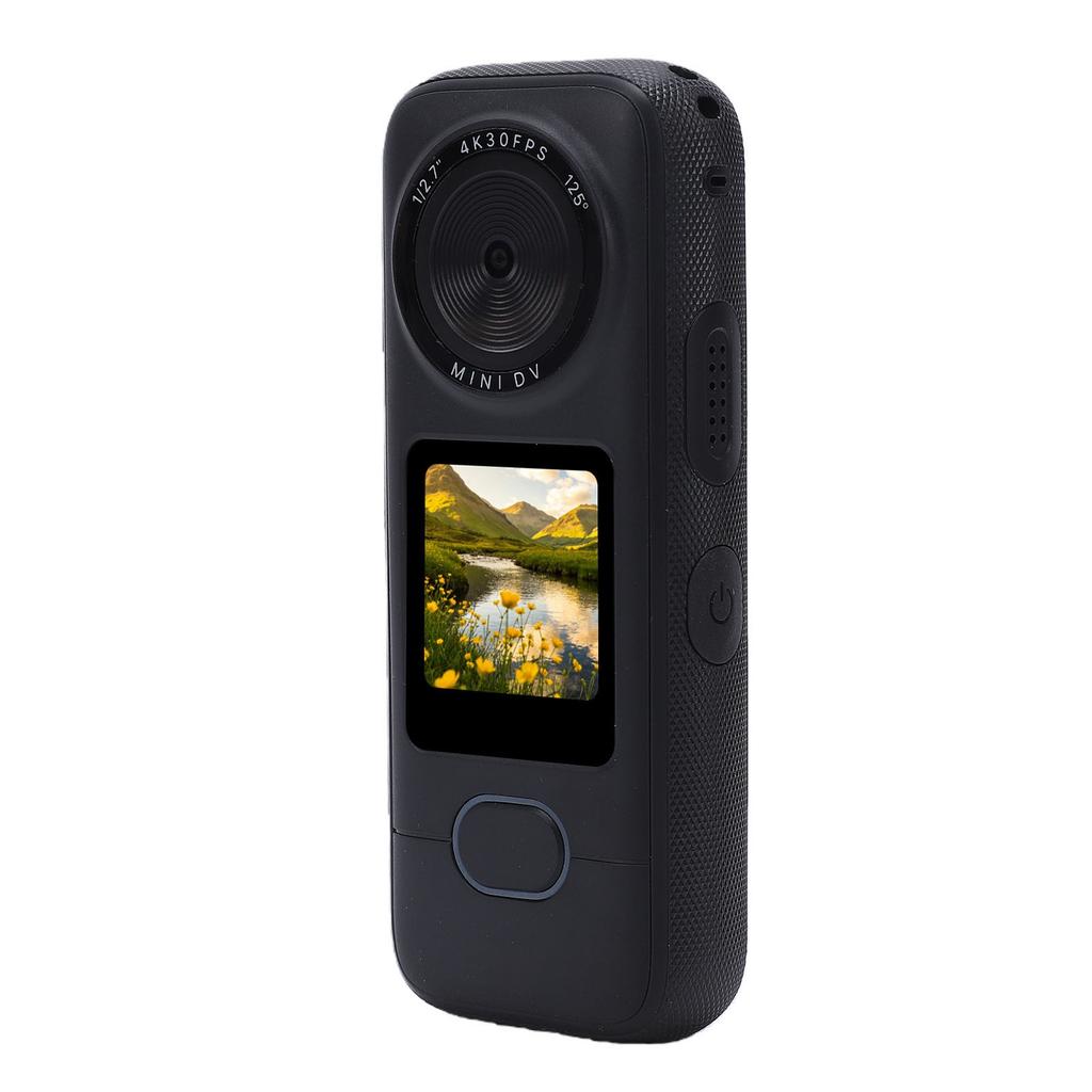 4K Portable Action Camera 64MP Camcorder 1.4 Inch Touchscreen 125 Degree Wide Angle APP Connection for Outdoor Sports
