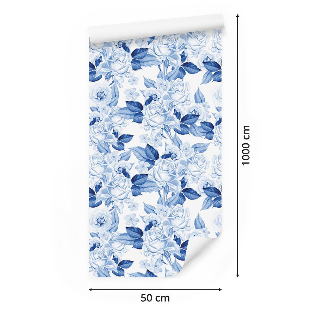 Wallpaper Flowers and Roses Leaves Plants Nature for Living Room and Bedroom 50x1000