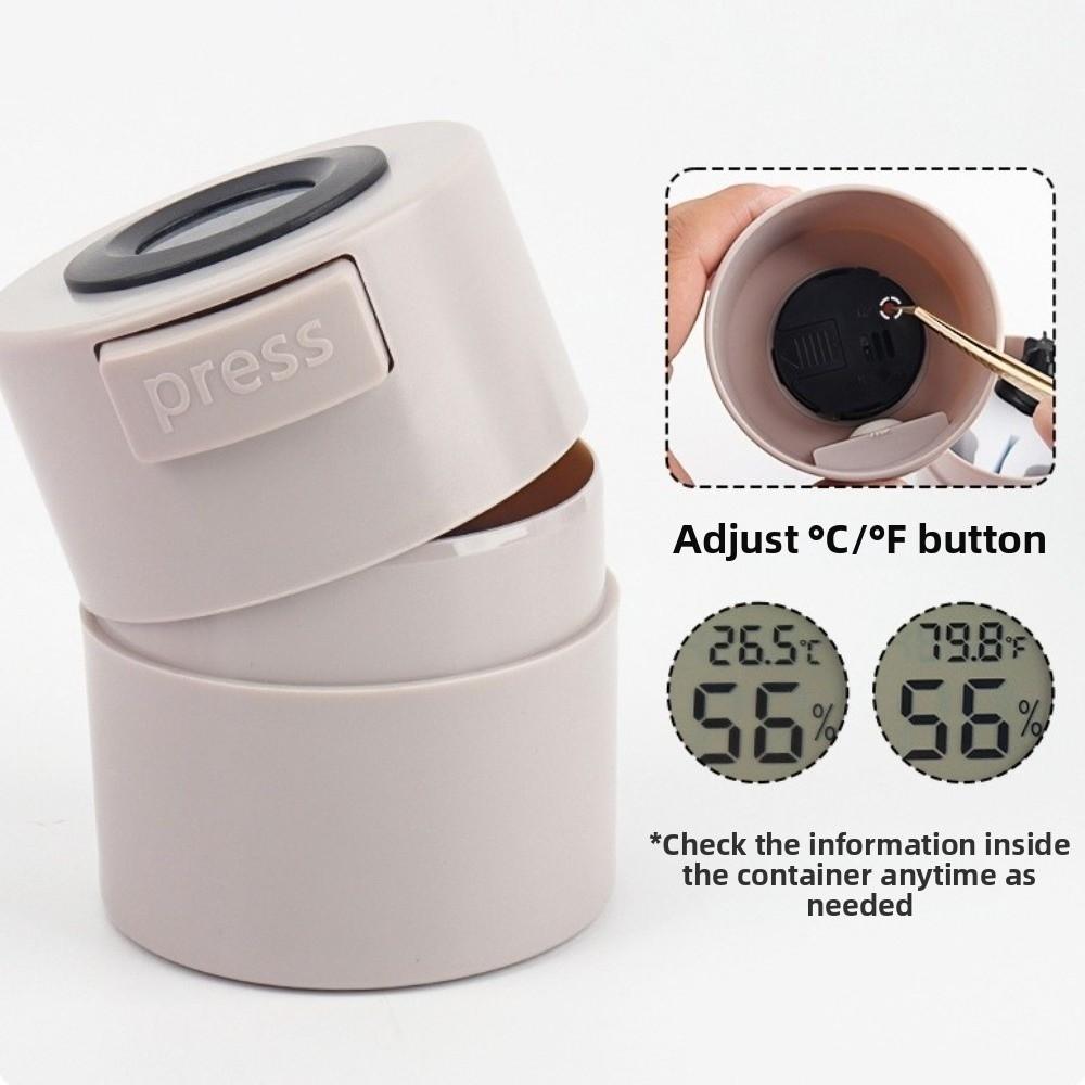 1pcs Plastic Eyelash Glue Storage Tank Temperature Humidity Digital Display Lashes Adhesive Jar