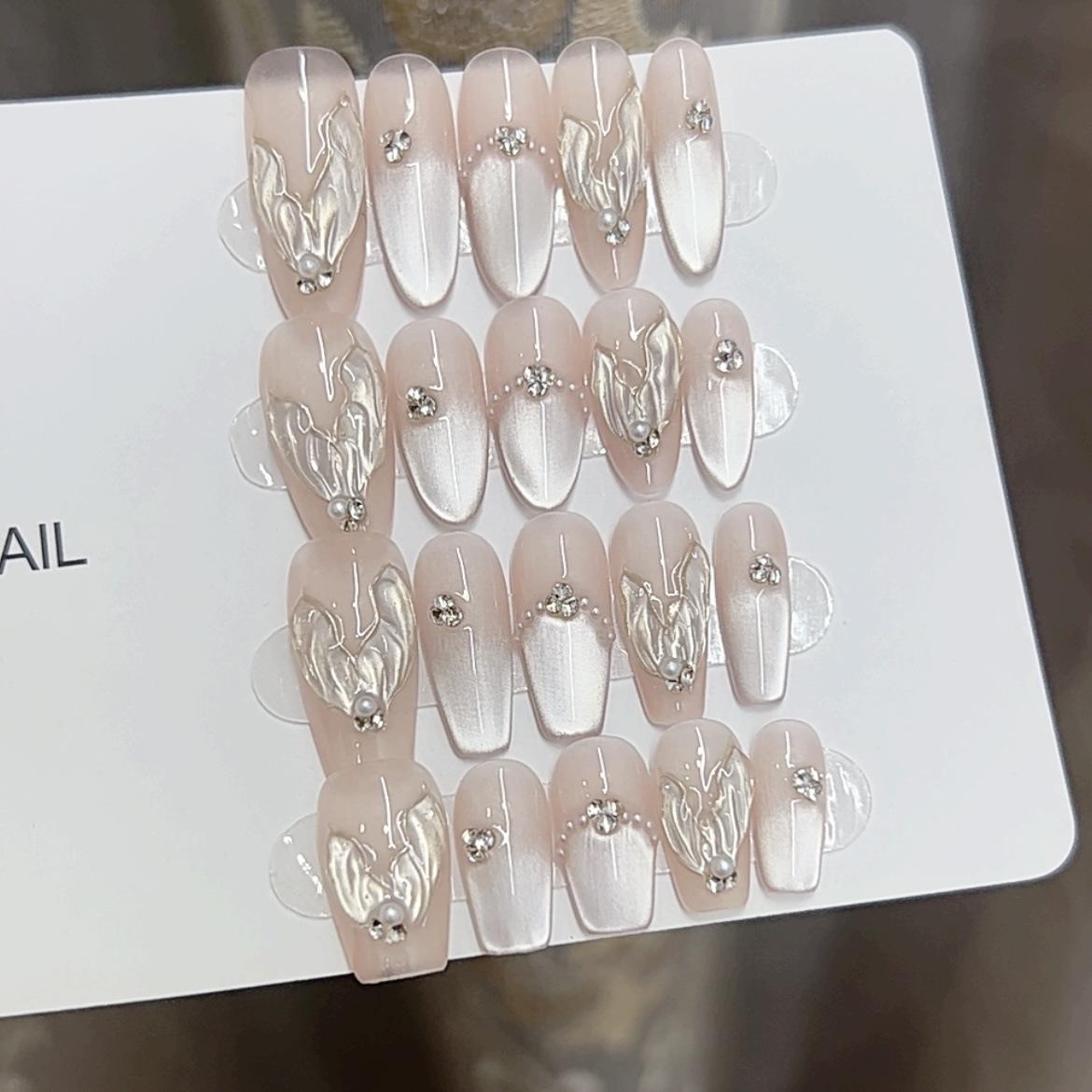 

Чисто ручная работа Фототерапия Носить Накладные ногти Легенда Моря Носить Ногти Готовый продукт Повторно использованный Нейл-арт Large L