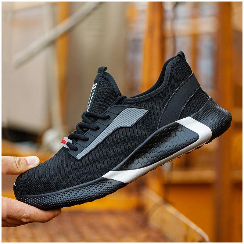 

мужские повседневные рабочие ботинки с пластиковыми подносками, летние дышащие защитные ботинки для инструментов, рабочая утепленная обувь, мужская обувь 280 темно серый