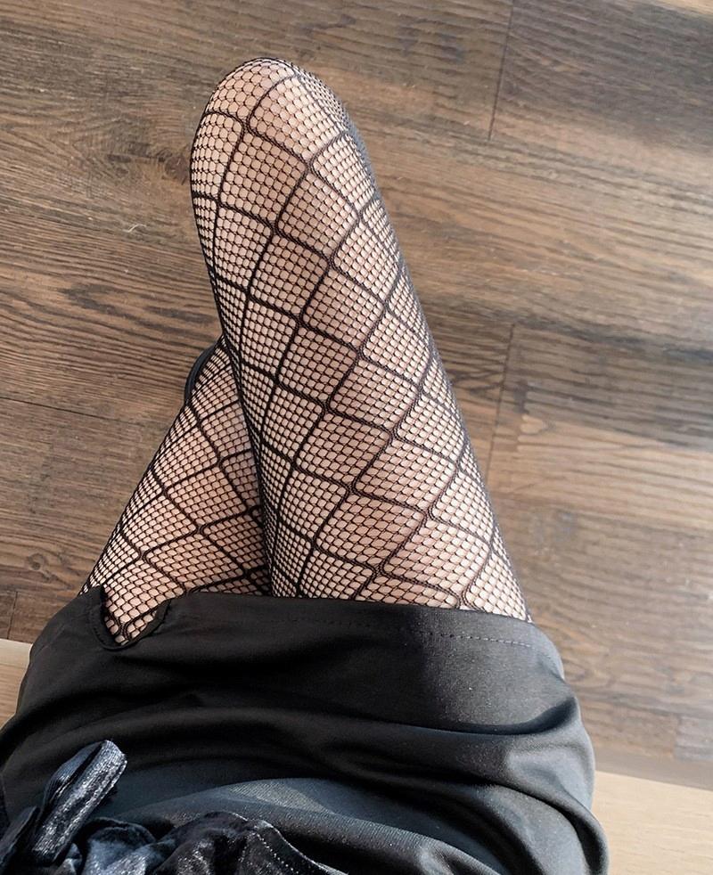 elegant WOMEN' TIGHTS, lace, mesh, elastic, , fashionable