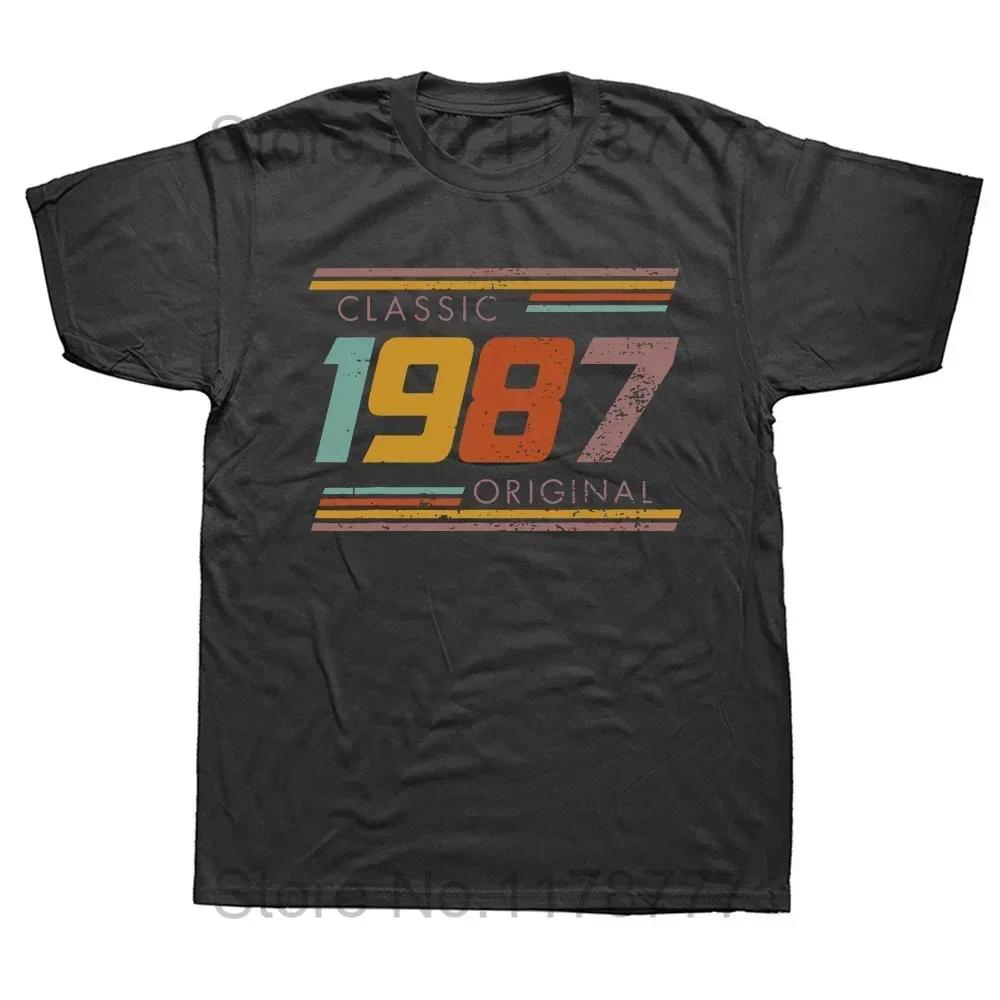 Lustige Legende Geboren 1987 37. Geburtstagsgeschenke 37 Jahre alt T-Shirt Tops Rundhals Kurzarm Mode T-Shirt Lässig Basic T-Shirts