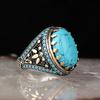 30 Styles Vintage fait à la main turc chevalière pour hommes femmes antique argent couleur noir Onyx pierre Punk anneaux bijoux religieux