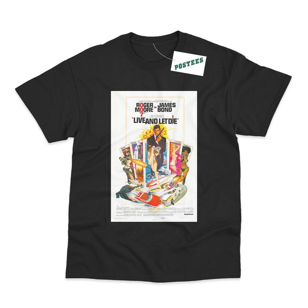 Retro Movie Poster Inspired By James Bond Live amp; Let Die DTG Printed TShirt Unisex T-Shirt XXL