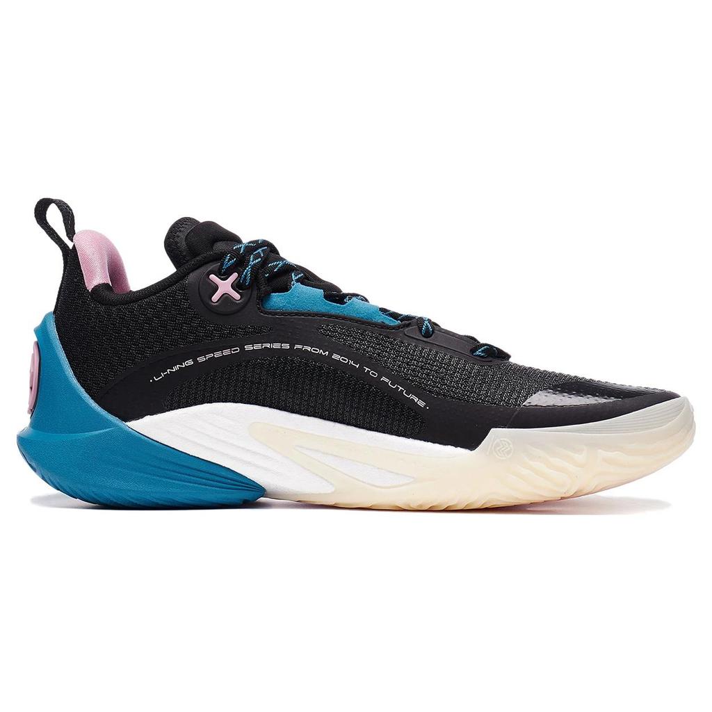 New LiNing Speed 10 Cushioning, Slip Resistant, Abrasion Resistant, Breathable Low Top Basketball Shoes Men's Black ABAT085-3