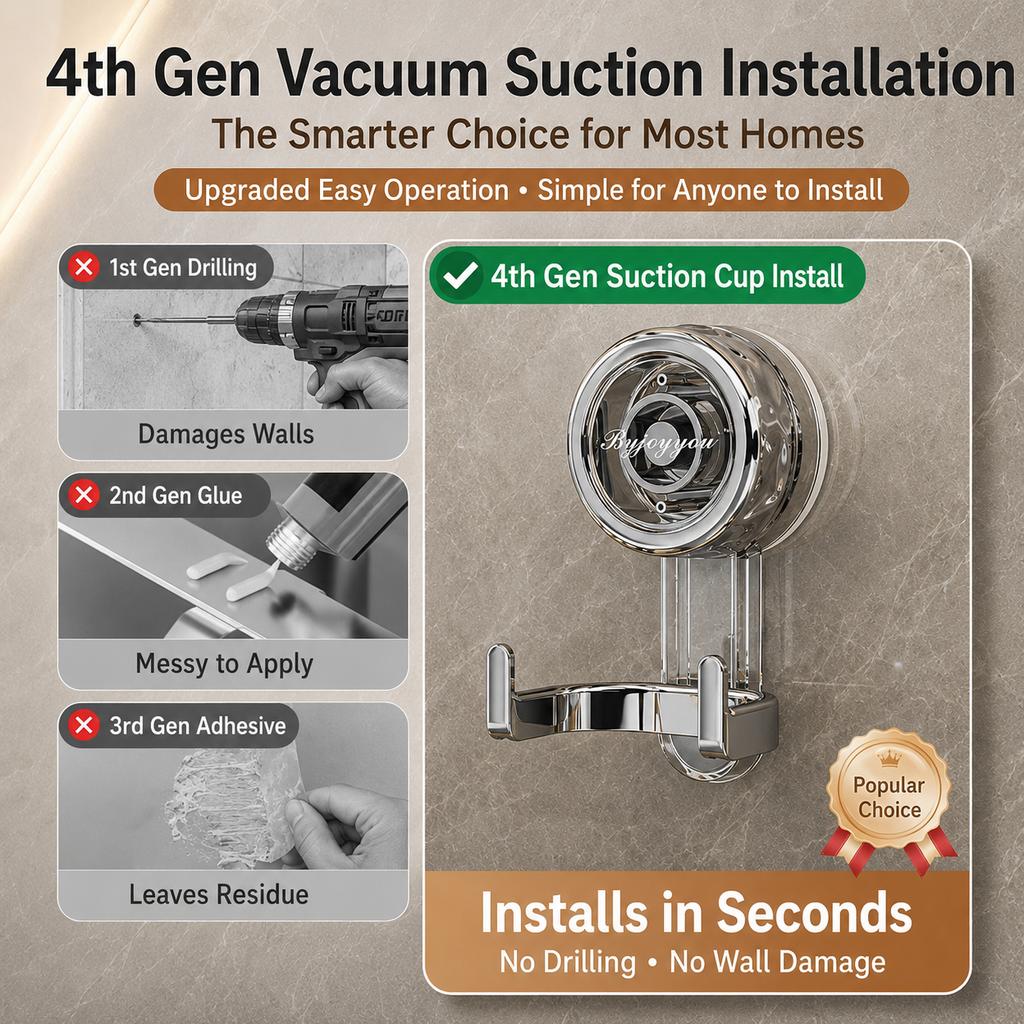 1/2pcs Vacuum Suction Cup Double Hook No Drill Heavy Duty PET ABS Wall Hanger for Bathroom Kitchen Storage
