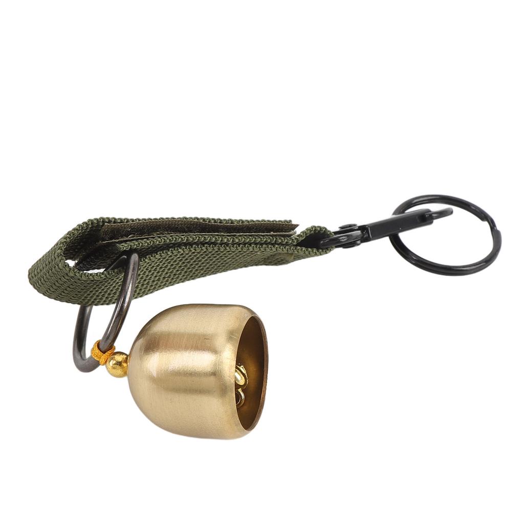 Bear Bell Thickened Webbing Brass with Snap Hook Clear Sound Keychain Bell for Outdoor Climbing Backpack Camping Army