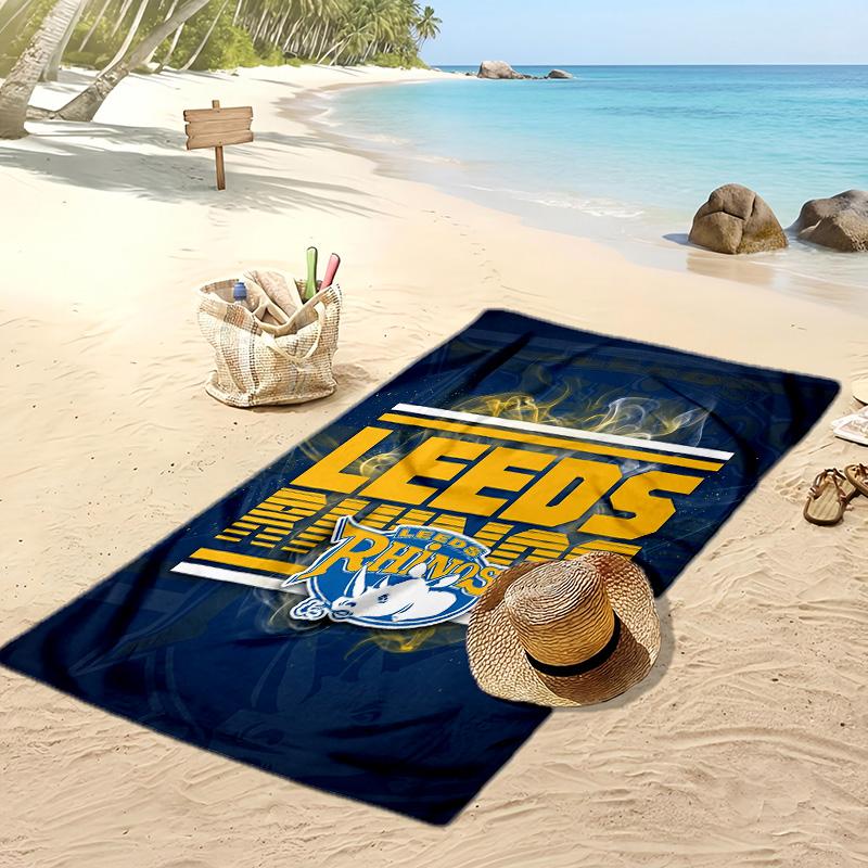 Leeds Rhinos Druck Strandtuch Weich Tragbar Schnell?Trockenes Handtuch für Pool Sommerurlaub Outdoor Sport