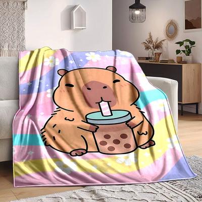 1 Stück Süße Capybara Decke - Perfektes Geschenk für Geburtstage, Weihnachten & Halloween - Weich, Warm & Vielseitig yy250909131