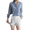Patch Large Size Sleeve Pocket Shirt Tops Long Loose Fit Single-breasted Thin Casual Shirt Workwear