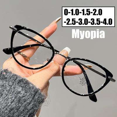 Gafas para miopía con acabado de ojo de gato para mujer, gafas con nuevo estilo que bloquean la luz azul, gafas modernas retro para visión de cerca para mujer