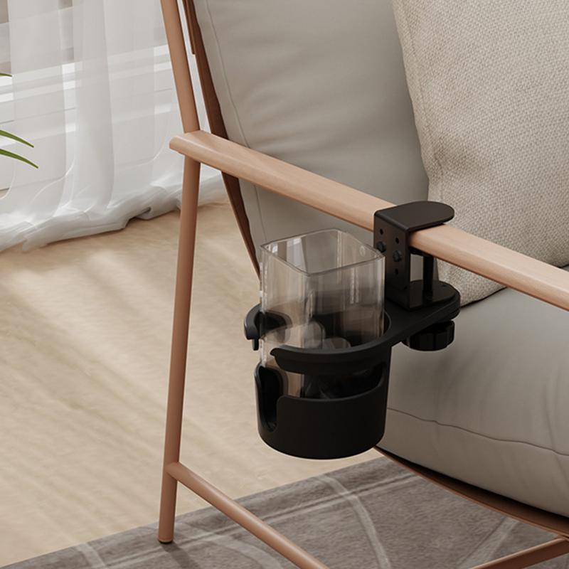 Desk Cup Holder Clamp Adjustable Anti-Spill Coffee Cup Holder 360 Degree Rotating Table Edge Clamp Cup Holder Anti-Fall Desk