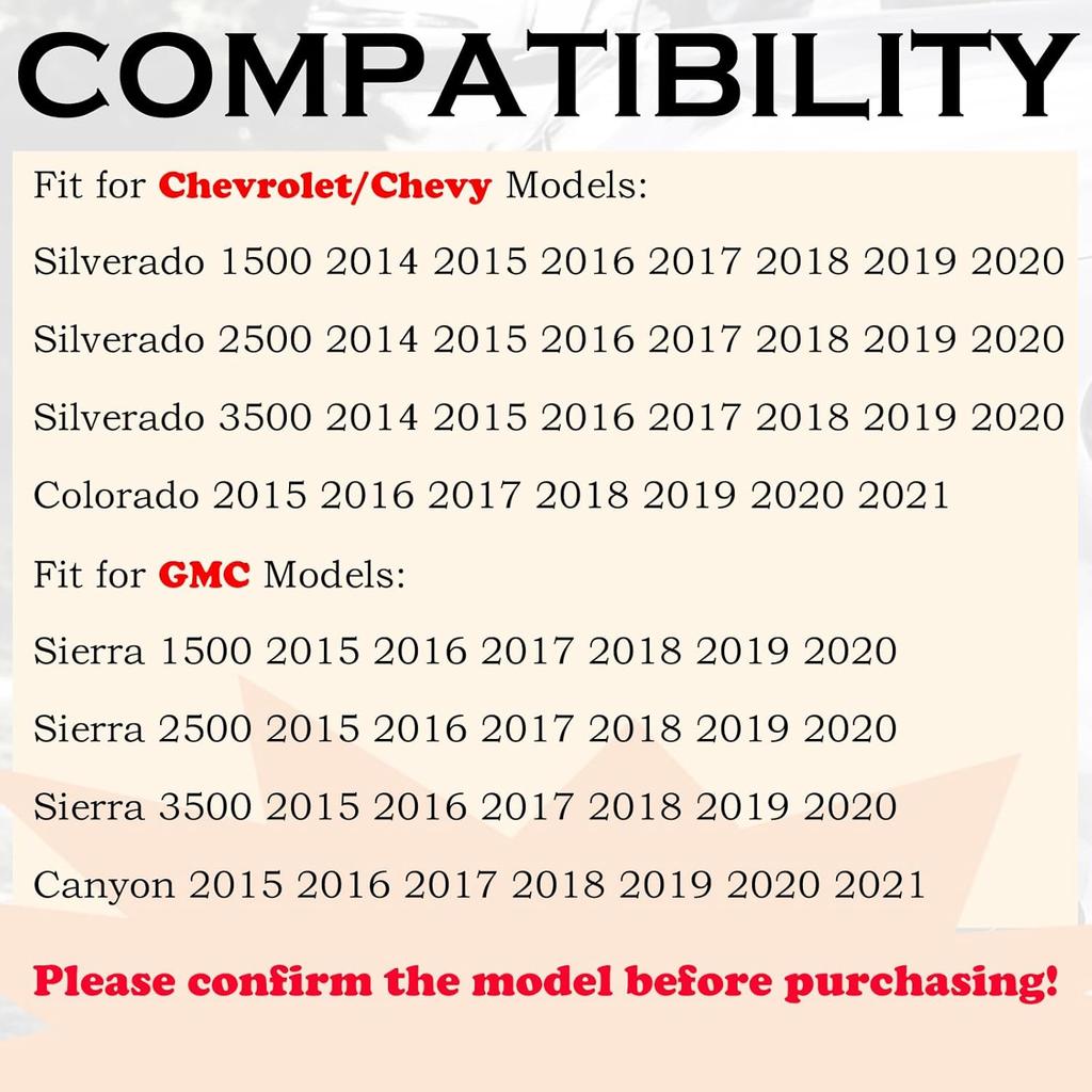 Key Fob Remote Replacement Fits for Chevy Silverado GMC Sierra 1500 2500 3500 2014-2016 2017 2018   GMC Canyon Chevrolet Colorado 2015- Keyless Entry