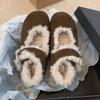 Fashion Retro Plush Casual Shallow Mouth Flat Mary Jane for Women 2025 Autumn New Warm Comfortable Versatile Fashion Cotton Single Shoes