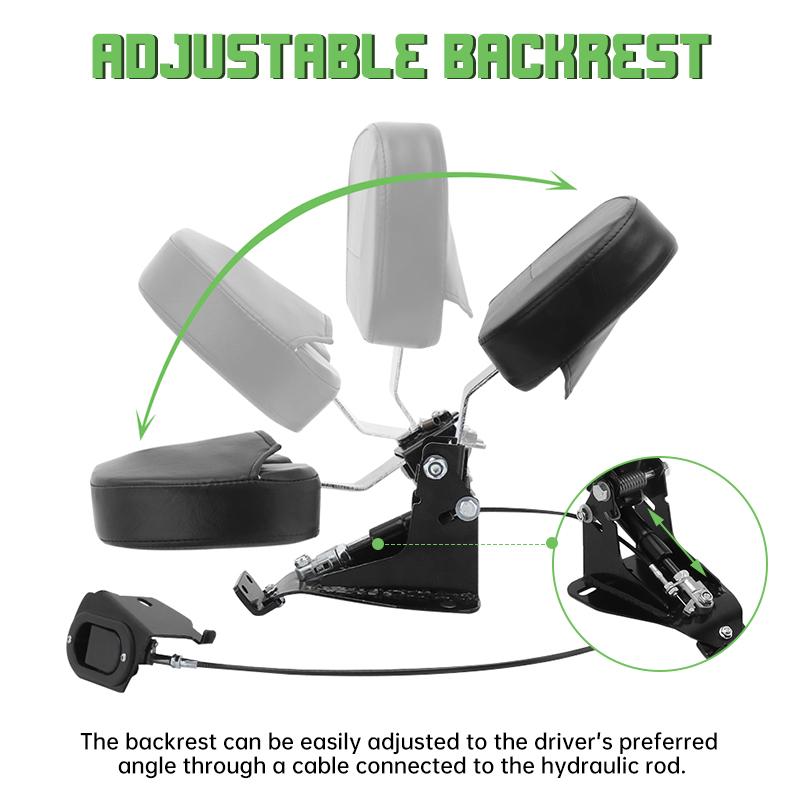 Black Motorcycle Driver Rider Front Backrest Mounting Kit For Harley Touring CVO Street Glide Road King Classic 2009-2026