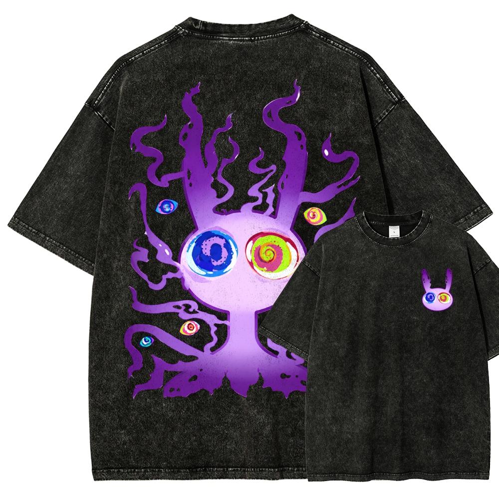 The Amazing Digital Circus Washed T-shirt 2026 New Model Personality Clothes Shirt Year Round Clothing Retro Loose Oversized Plus Size Unisex