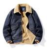 Cappotto di Cotone Denim Corto da Uomo Plus Velluto Autunno e Inverno Velluto d'Agnello Ispessito Autunno e Inverno Caldo Cappotto di Cotone Casual da Uomo