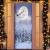 Christmas Front Door Covers New Year Outdoor Door Cover Decoration Christmas Party Front Door Background Decoration Supplies