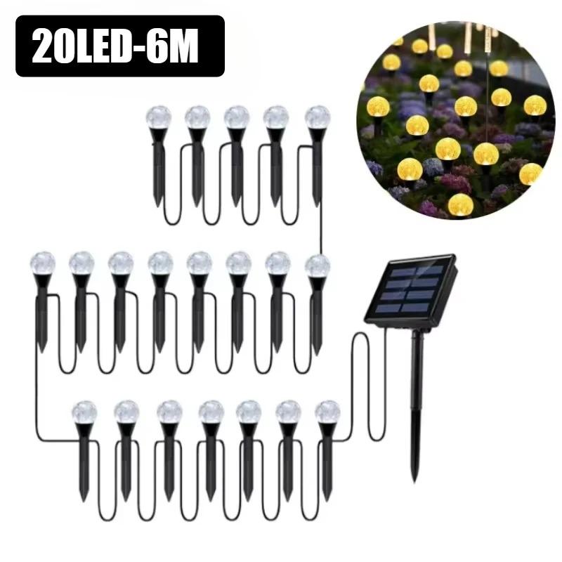 Outdoor Solar Light Bubble Ball Waterproof Lawn Lamp Garden Pilot Lantern String for Patio Camping Birthday Decoration Lighting