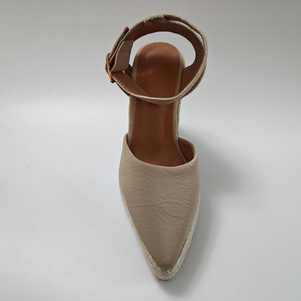 Espadrillas con Plateau da Donna Zeppa 10cm Punta Sottile Eleganti Scarpe da Festa Donna Taglie Forti 42