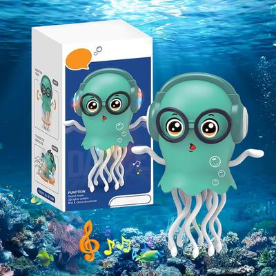 Kumomi Dancing Jellyfish Moving Electric Toy with LED Lights Rotating Obstacle Avoidance Giant Squid Dancing Moving Educational Stress Safe Design for