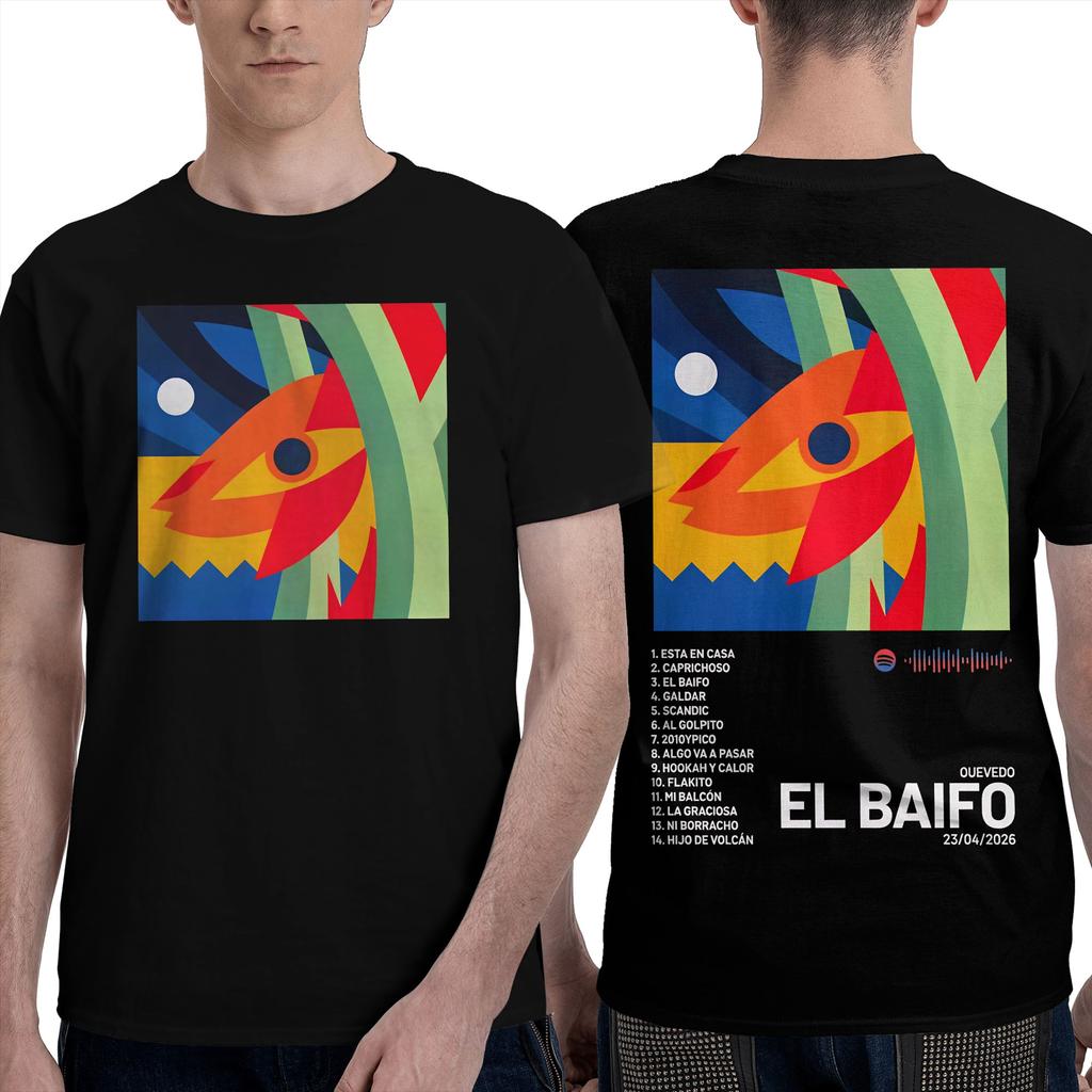 QUEVEDO EL BAIFO 2026 T Shirt Hip Hop TShirts Short Sleeve Y2K Retro Tops Summer 100 Cotton Comfortable Plus Size Clothing