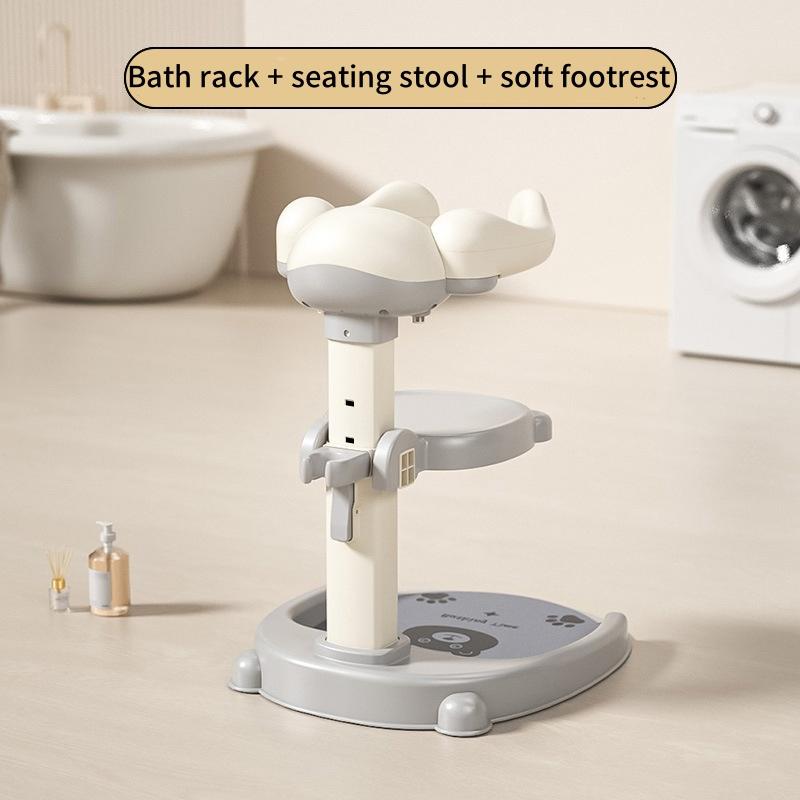 Baby standing bathtub with anti-slip and anti-side-slip function, adjustable baby multi-functional bathtub stand