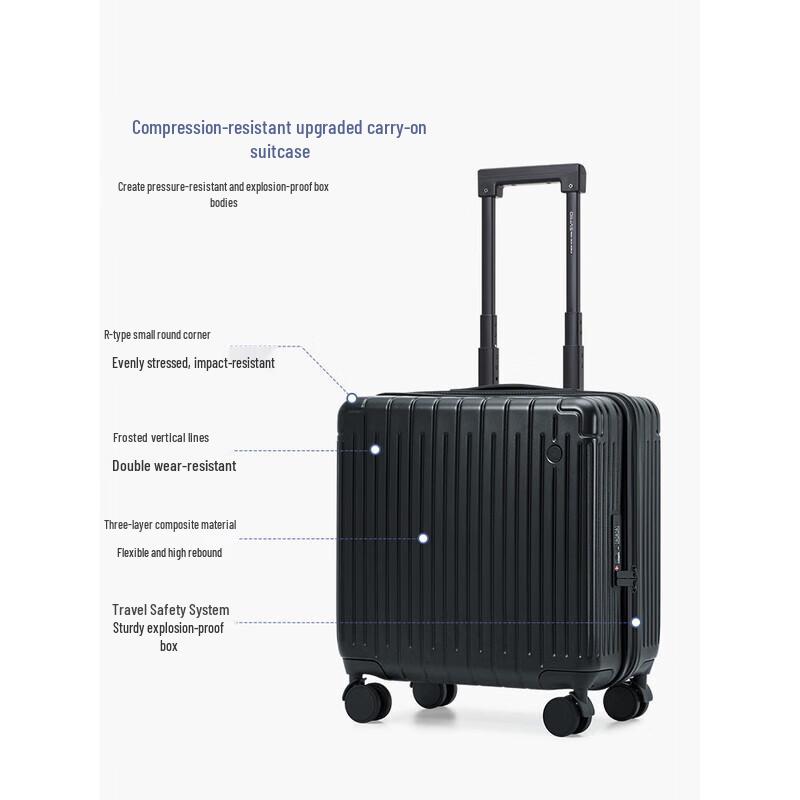 OIWAS 18-inch PC Hardside Carry-On Spinner Luggage 18-inch