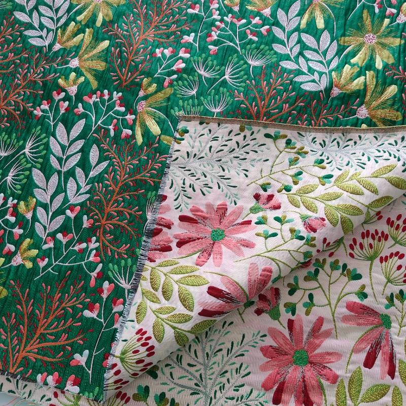 

Forest Green Jacquard Brocade Fabric Floral Print for DIY Hanfu, Cheongsam, Pillowcase,Formal Dress Design Craft 100X150CM 50x150cm зелёный