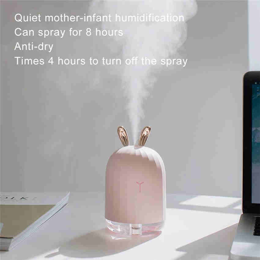Cute Air Humidifier Ultrasonic Aroma Essential Diffuser Home Car USB Fogger Mist Maker 220 ml