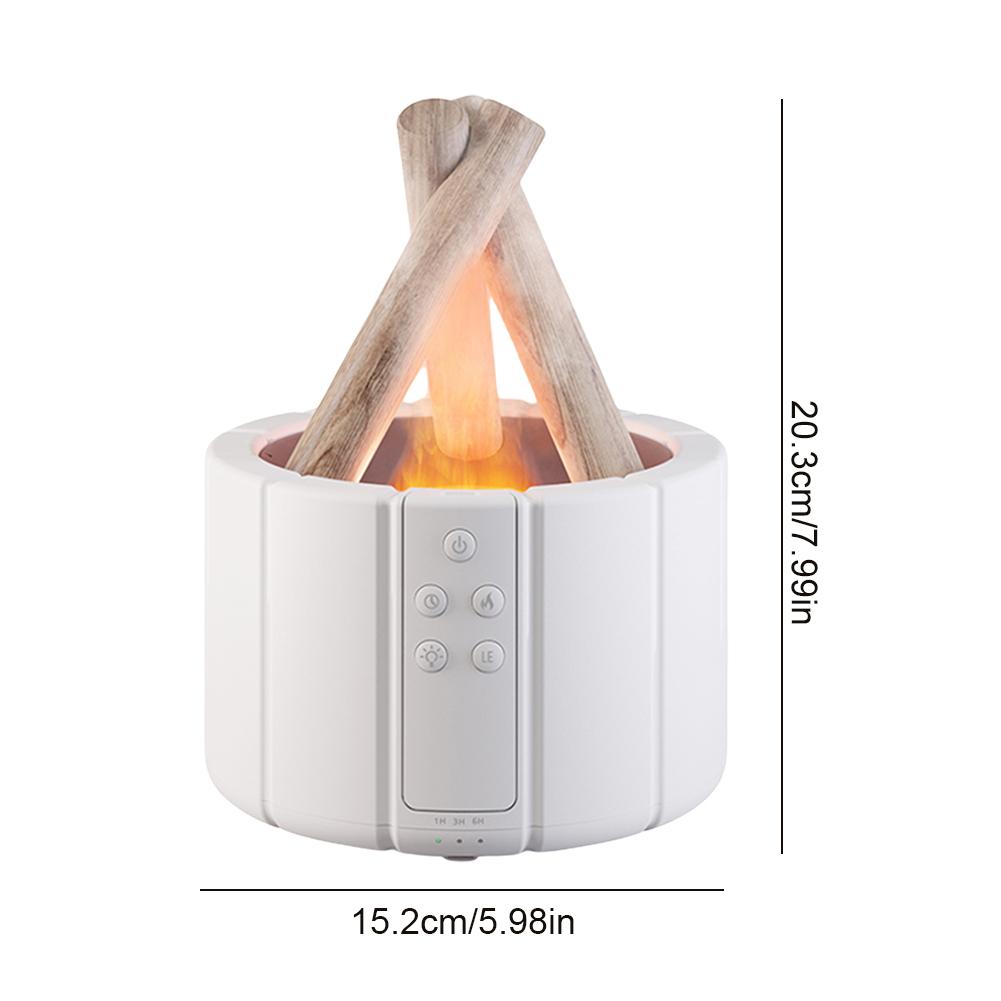 250ml Campfire Flame Fire Diffuser Auto Shut-Off Ultrasonic Aroma Diffuser Night Light Cool Mist Humidifier with Remote Control