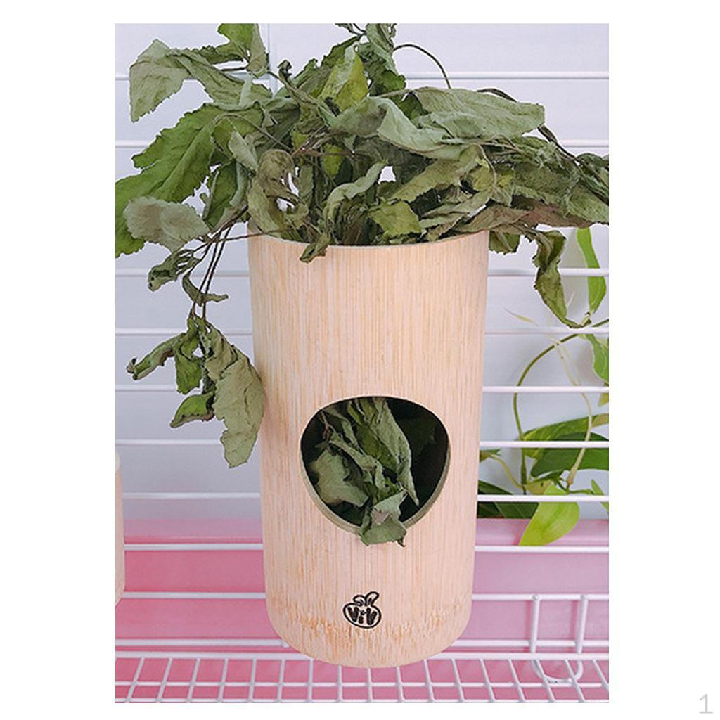 Wooden Hay Feeder Pet Cage Fixed Manger Food Dispenser